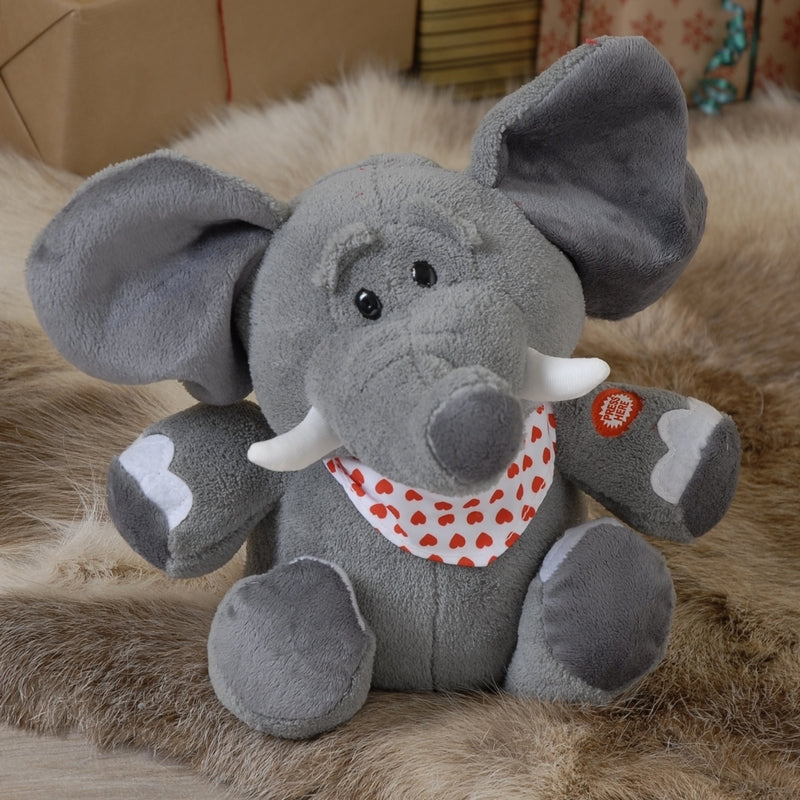 Animated Elephant Christmas Decoration Grey - 33cm