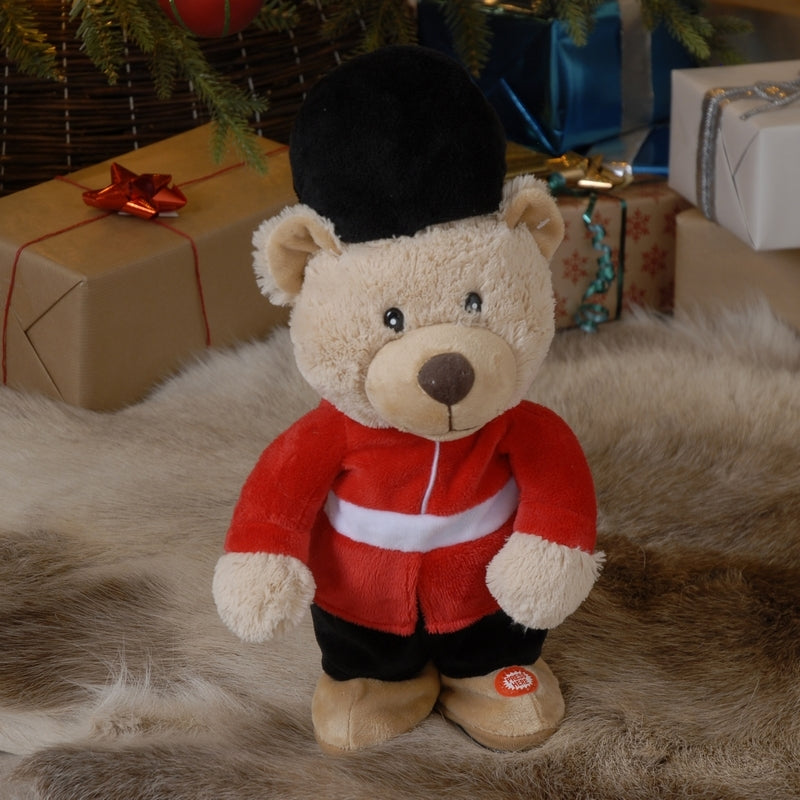 Animated Bear Christmas Decoration Red - 33cm