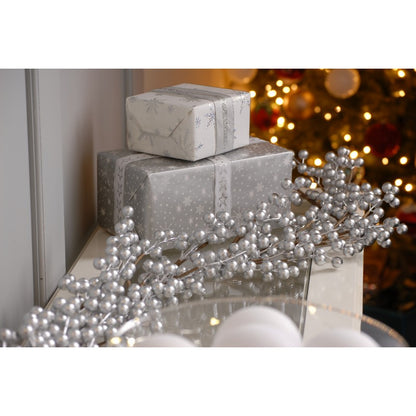 Berries Garland Christmas Decoration Silver - 130cm