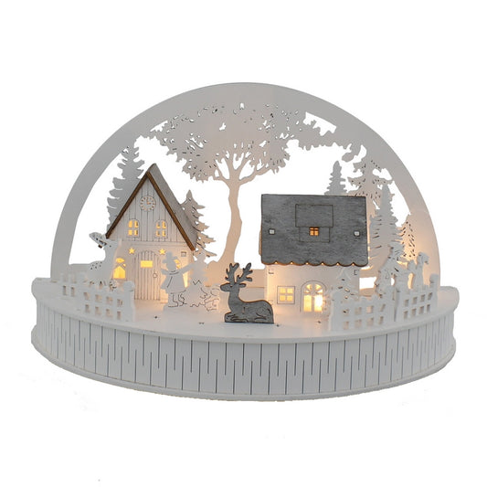 5 LED Wooden Village Scene 30cm