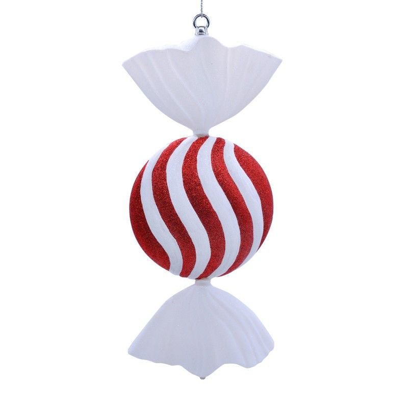 Sweet Christmas Decoration Red & White with Striped Pattern - 50cm