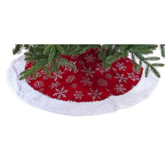 90cm Christmas Tree Skirt Polyester Red