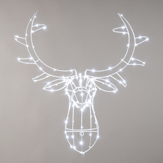 120 LED White Twinkling Dewdrop Reindeer 70cm