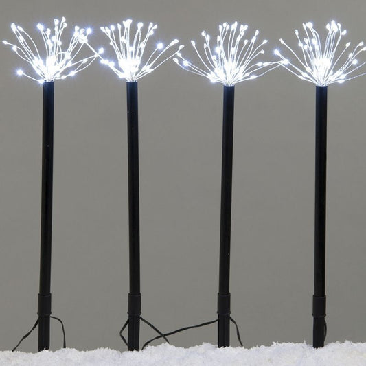 4 Pack Of 240 LED White Starburst Stake Lights