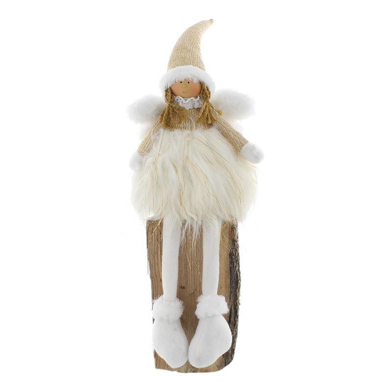 Angel Christmas Decoration White & Gold - 52cm