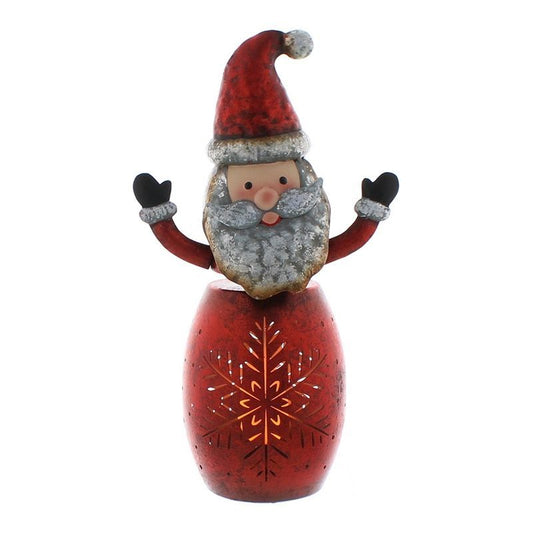 Snowman & Snowflake Indoor Illuminated Decoration Red 32cm