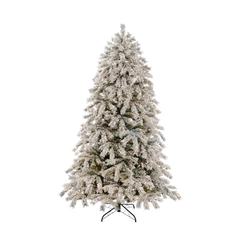 7ft Snowy Ridge Pine Christmas Tree Artificial - White Frosted Green 858 Tips