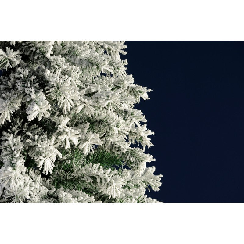 7ft Snowy Ridge Pine Christmas Tree Artificial - White Frosted Green 858 Tips