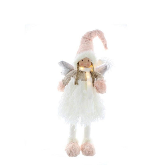 LED Angel Christmas Decoration Pink & White - 37cm