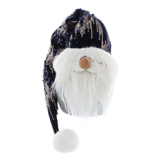 Gonk Christmas Decoration Grey & Blue with Sequin Pattern - 85cm