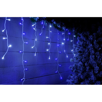 String Icicle Christmas Lights Multifunction Blue & White Outdoor 480 LED - 11.8m