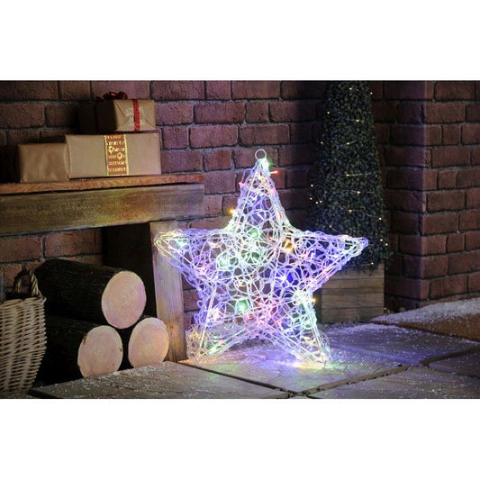 Christmas Feature Star Light Animated Multicolour Outdoor 72 LED - 58cm