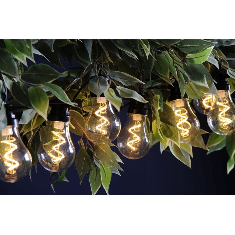 Christmas String Spiral Festoon Lights Warm White Outdoor 10 LED - 4.5m