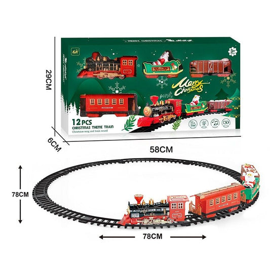 Christmas Tree Train Set Decoration Red & Green - 78cm