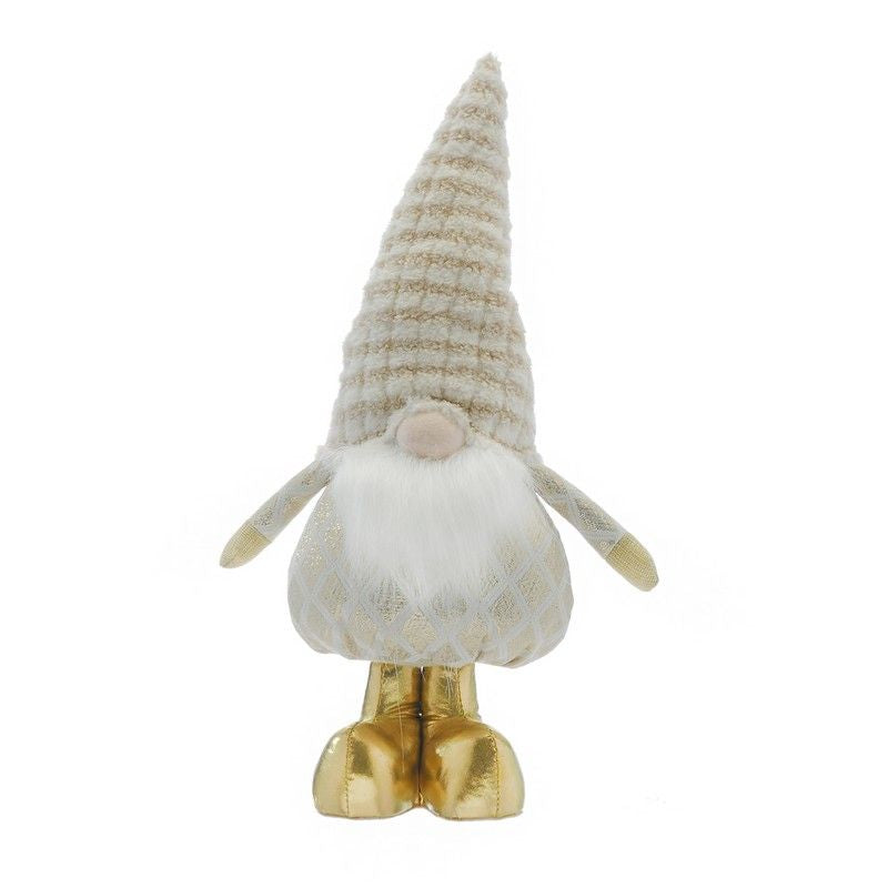 Gonk Christmas Decoration White & Gold - 47cm