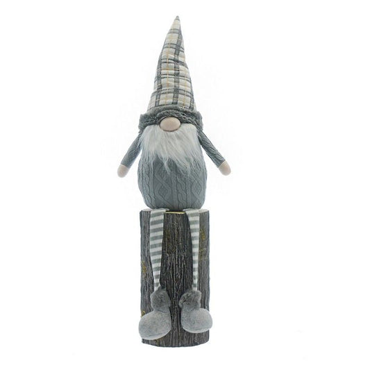 Gonk Christmas Decoration Grey with Tartan Pattern - 73.5cm