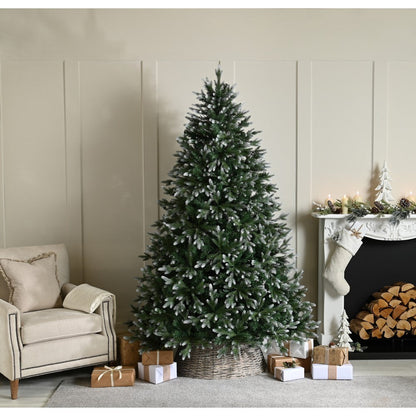 5ft Belvedere Pine Christmas Tree Artificial - Metal & Plastic White Frosted Green  487 Tips