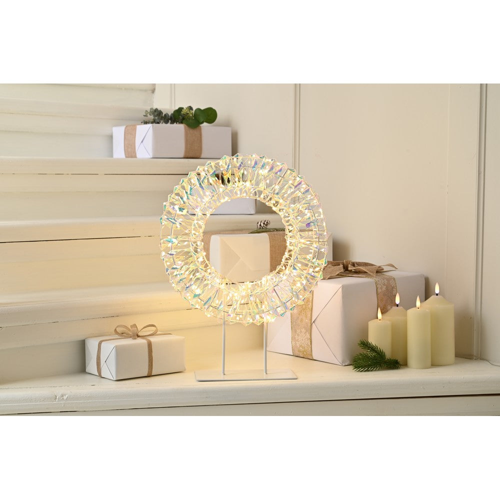 Christmas LED Christmas Star Shimmer Wreath On Base-Multifunction - 0.91cm