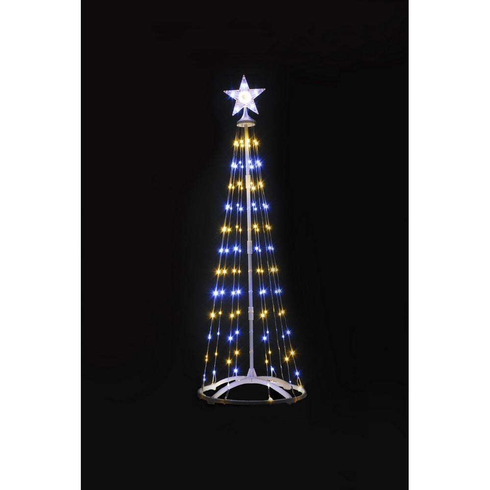 6ft Christmas Tree Light Feature Metal & Plastic with LED Lights Multicoloured