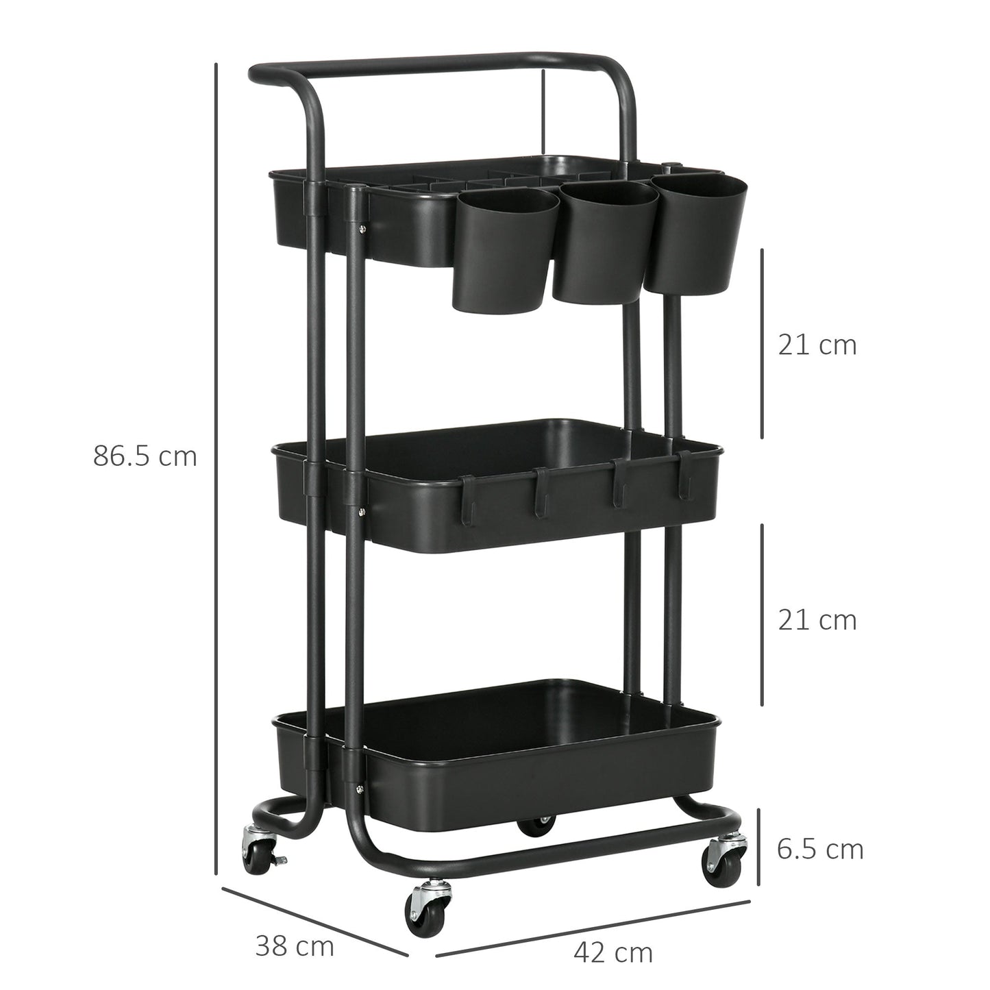 3 Tier Utility Rolling Cart