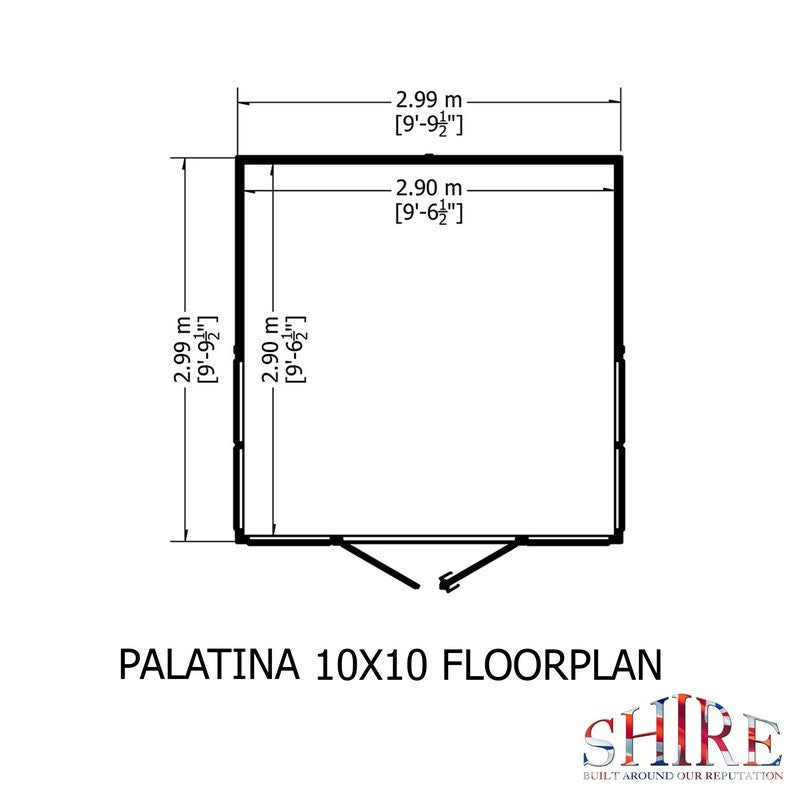 Shire Palatina 10' 4" x 10' 4" Pyramid Hip Summerhouse - Premium Dip Treated Shiplap