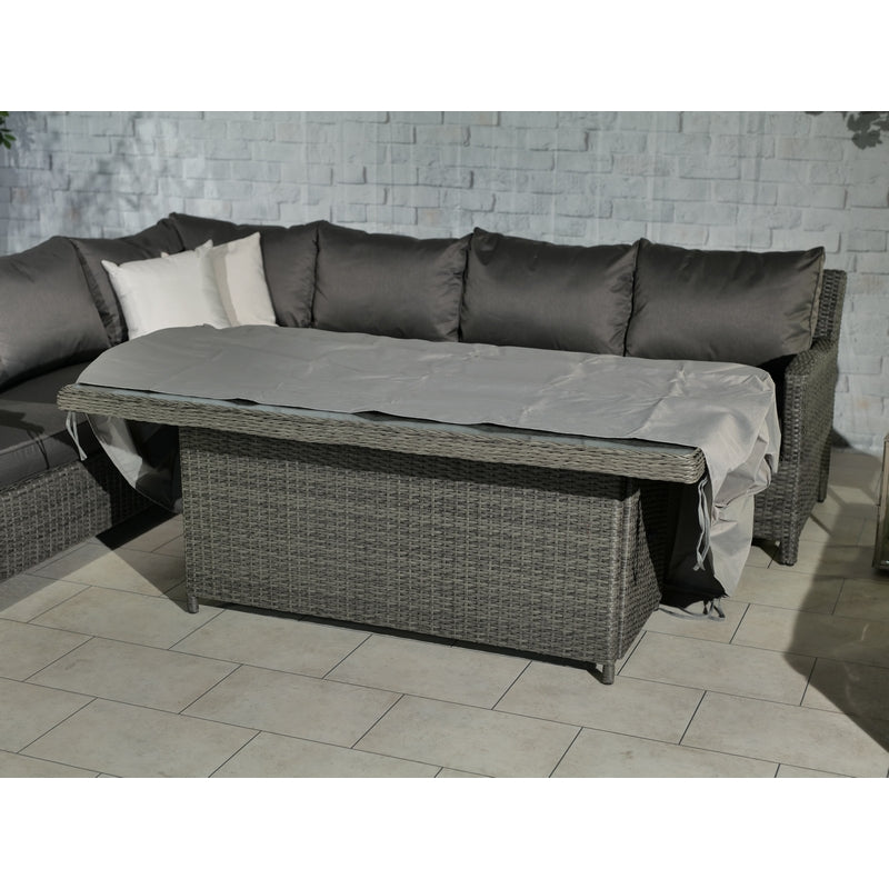 Paris Rattan Garden Corner Sofa by Royalcraft - 8 Seats Grey Cushions