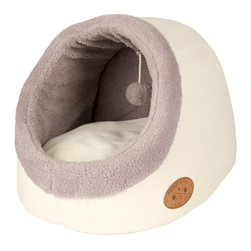 Cat Igloo Cream Faux Fur 47cm by Banbury