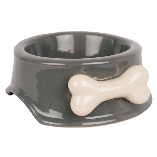 Large Dog Bowl Grey Ceramic 22cm by Banbury