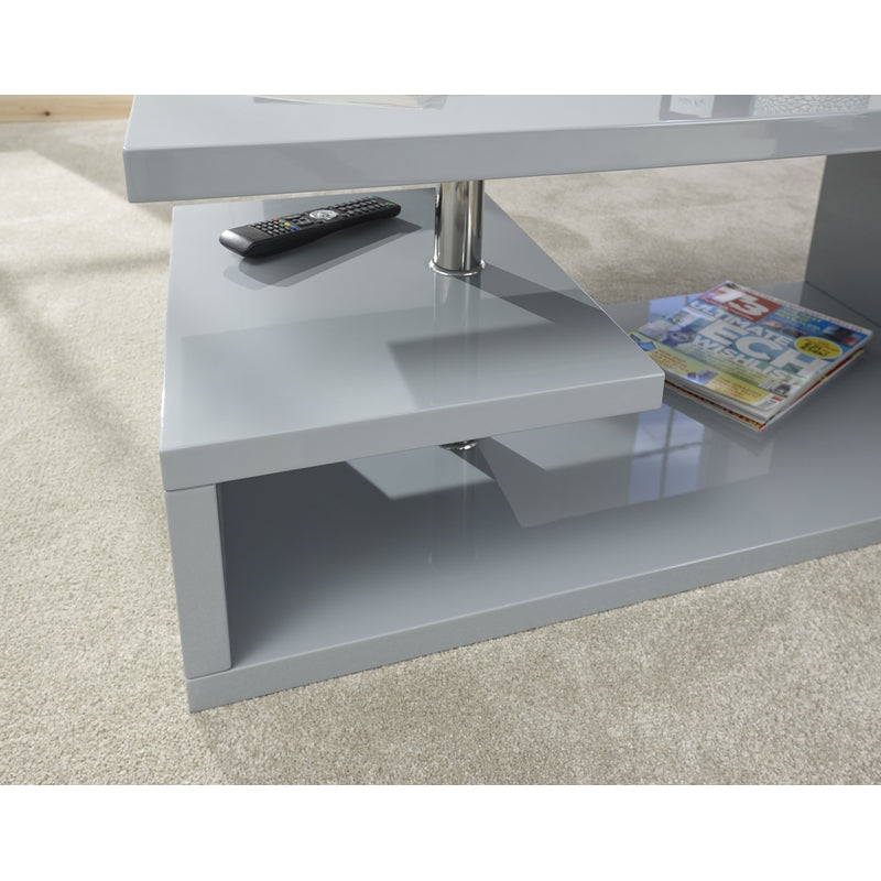 Polar Coffee Table Grey 2 Shelves