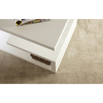 Polar Coffee Table White 2 Shelves