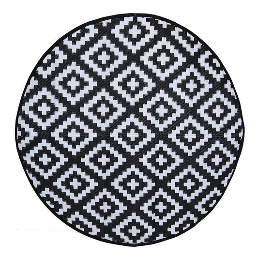 Wensum Waterproof Round Rug Black 150cm