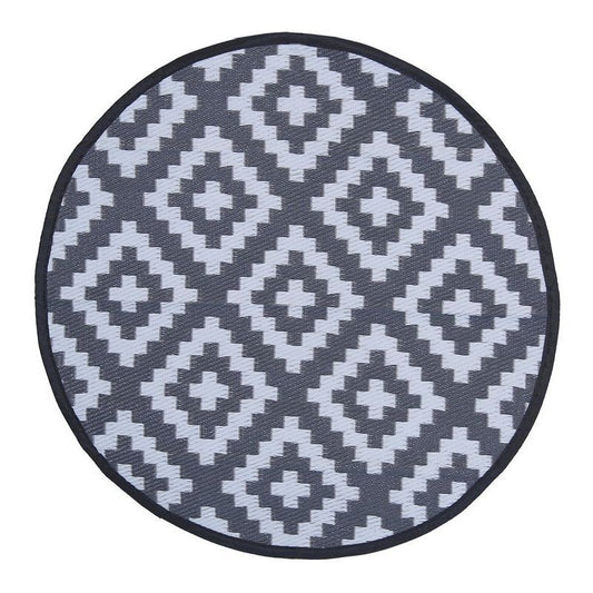 Wensum Waterproof Round Rug Black 100cm