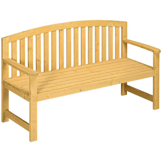 2 Seater Wooden Garden Bench with Armrest