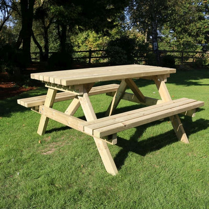 Deluxe Garden Picnic Table by Churnet Valley - 6 Seats