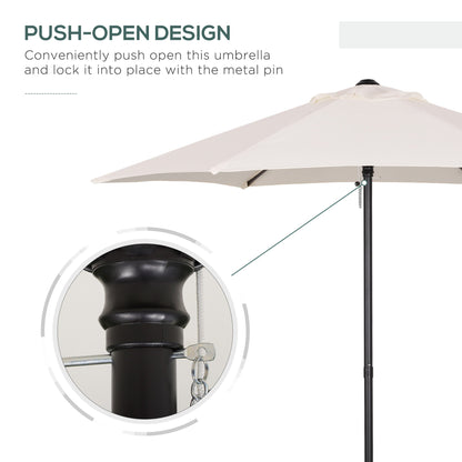 2m Aluminium Pole Garden Parasol - Cream White