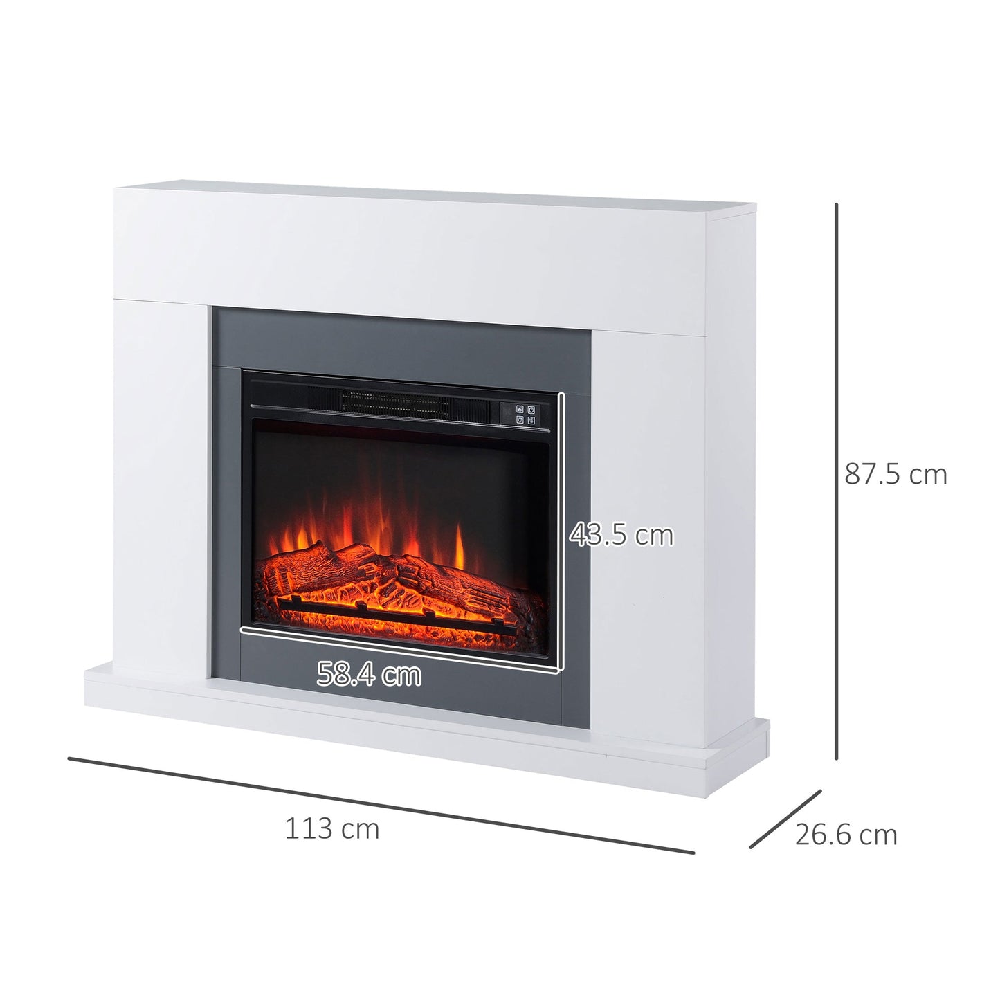 Electric Fireplace Suite with Remote Control