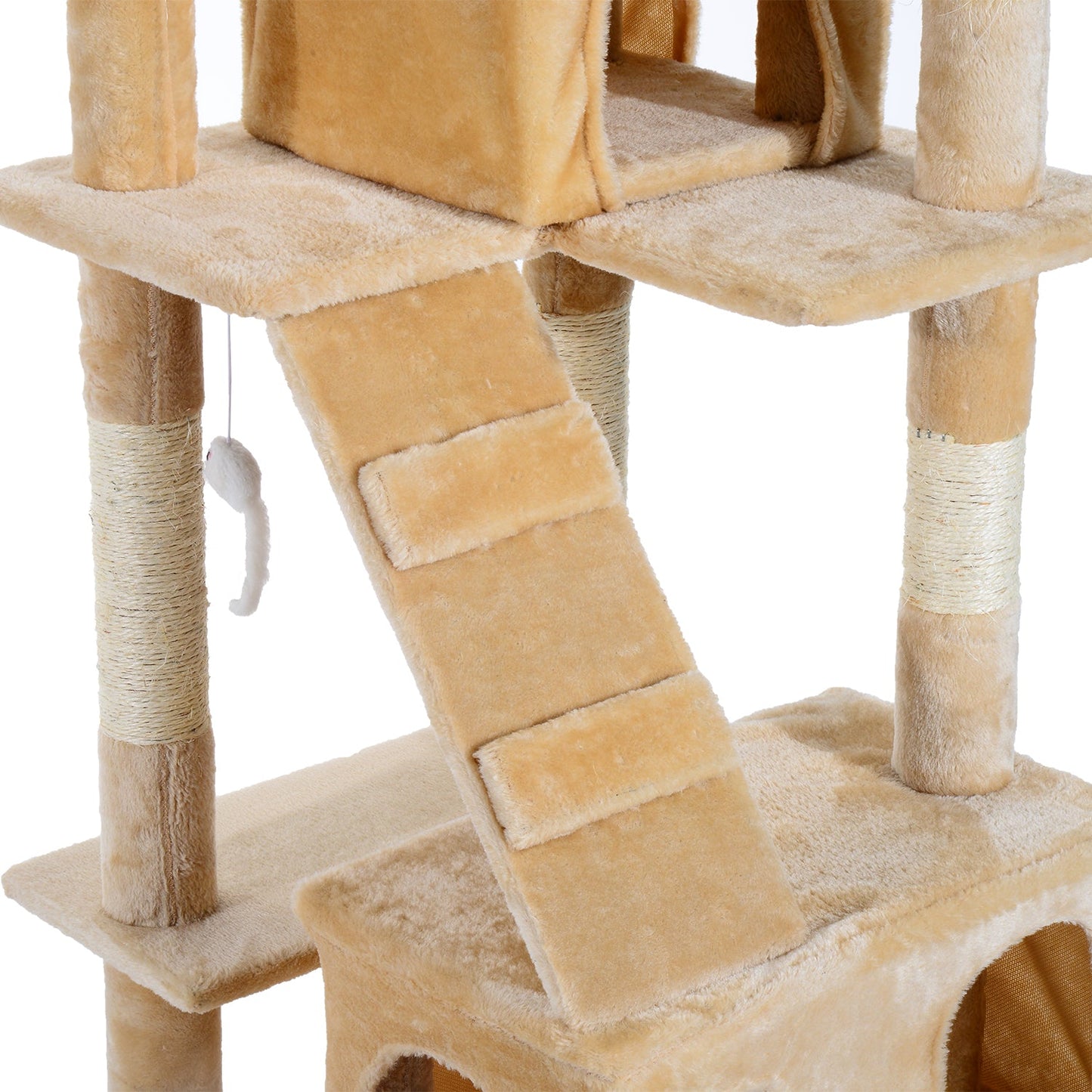 PawHut 170cm Cat Tree Kitten Kitty Scratcher Post Climbing Tower Activity Center House-Cream