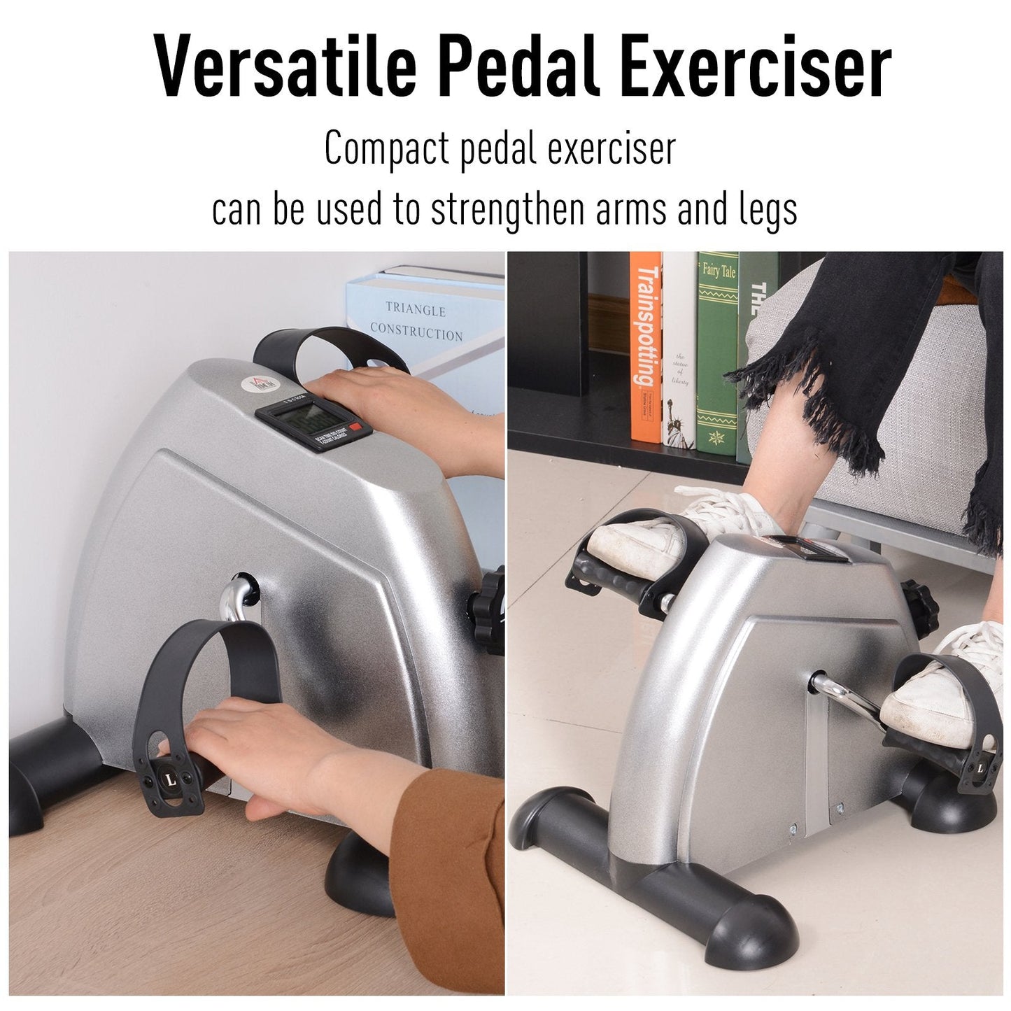 Homcom Mini Exercise Bike Under Desk Bike Fitness W/LCD Display