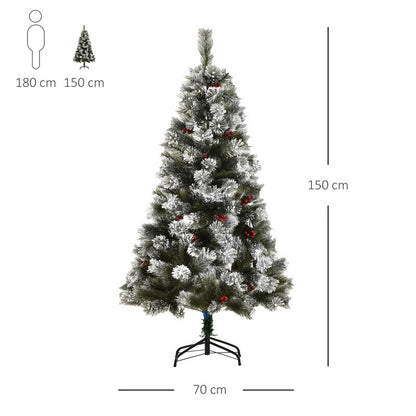 5ft Christmas Tree Artificial - White Frosted Green 184 Tips