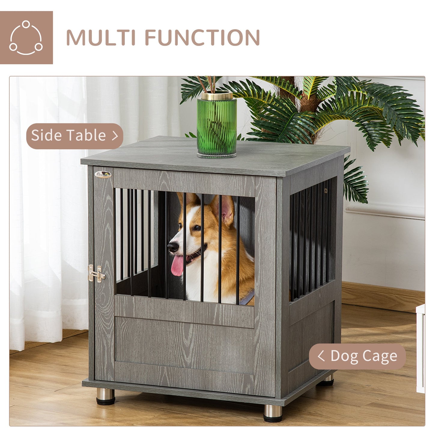 PawHut Dog Crate Furniture End Table