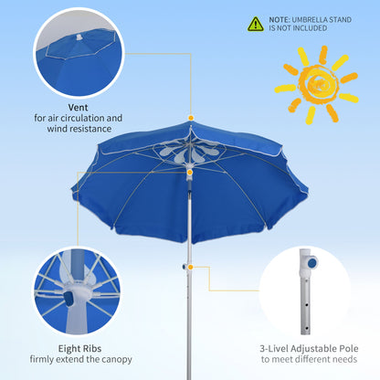 2m Arced Beach Umbrella