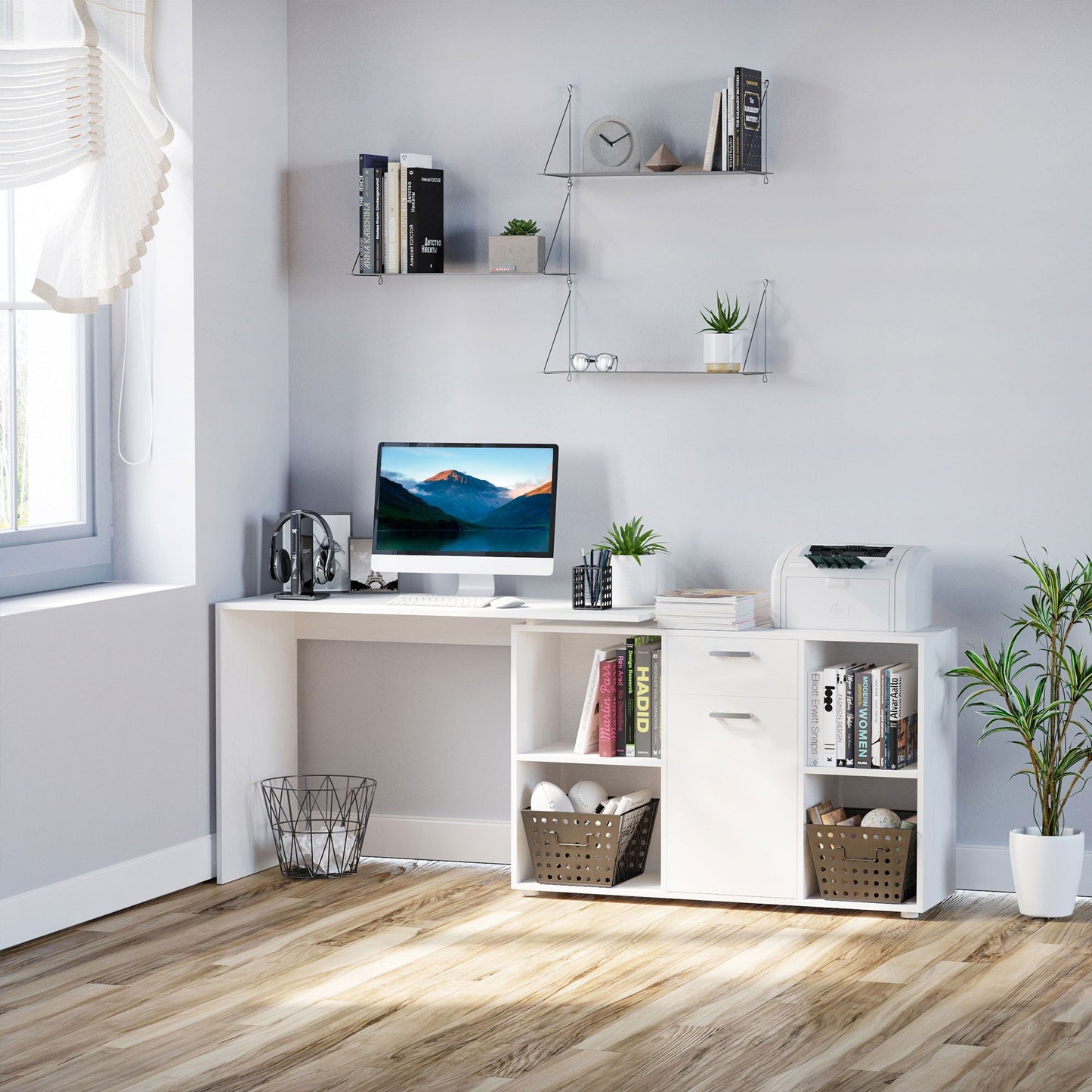 Modern L-Shaped Computer Desk