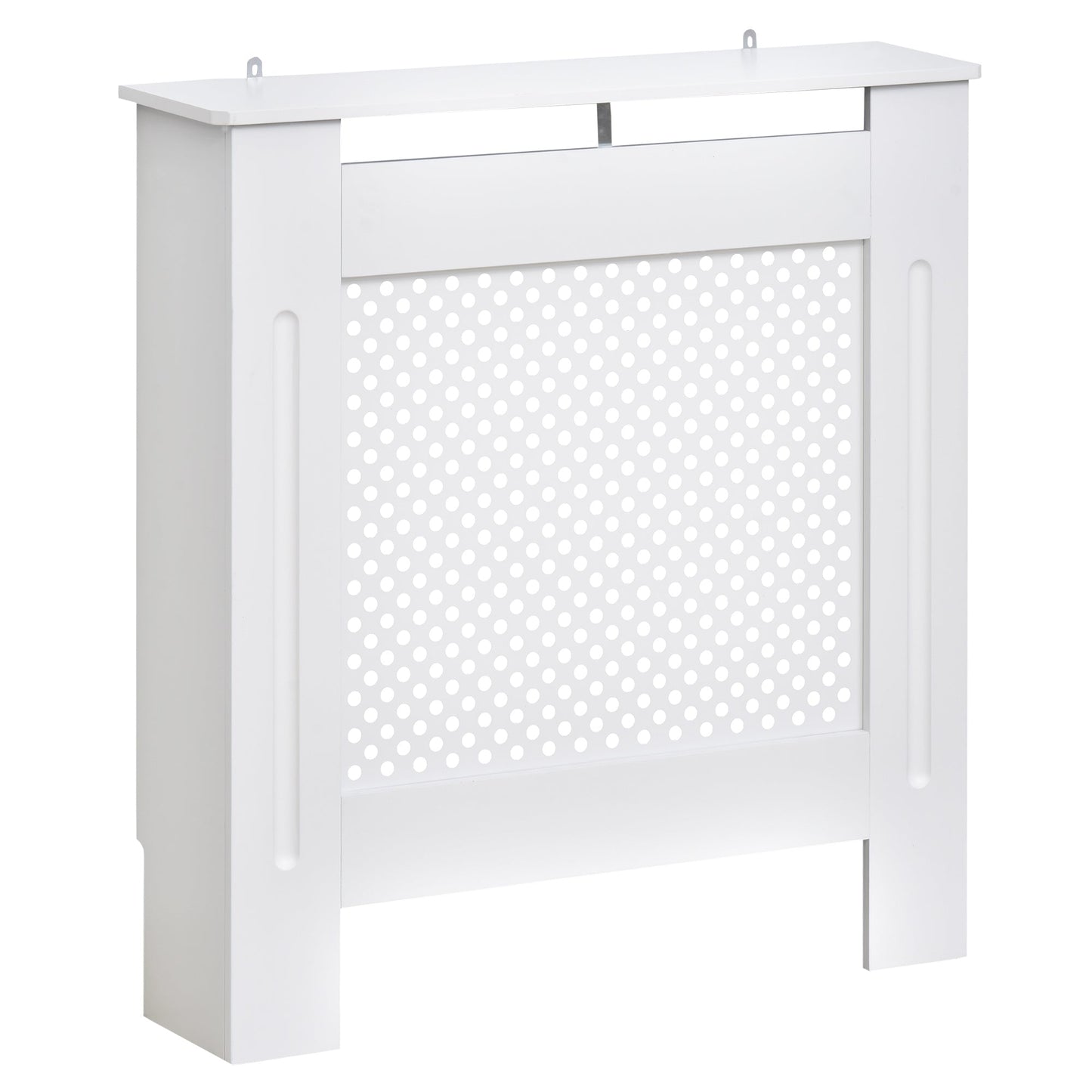 Small Medium-density fibreboard Wood Radiator Cover 78L x 19W x 82H cm -White