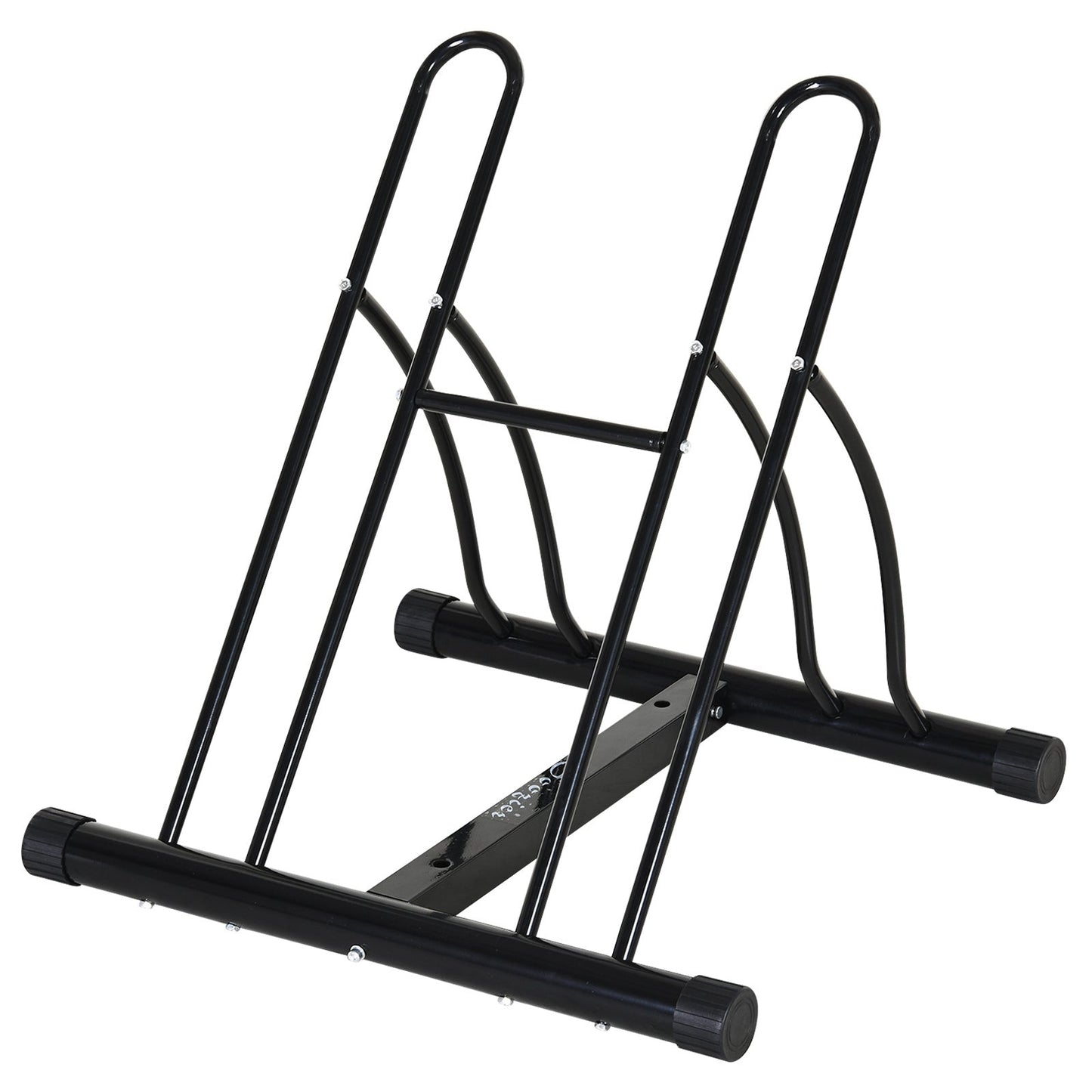 Homcom Steel Double-Sided Indoor Bike Rack Black