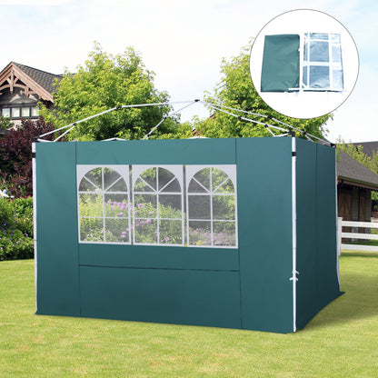 3 Meters Gazebo Replaceable Exchangeable Side Panel Wall Panels Walls With Window 3 colours Green