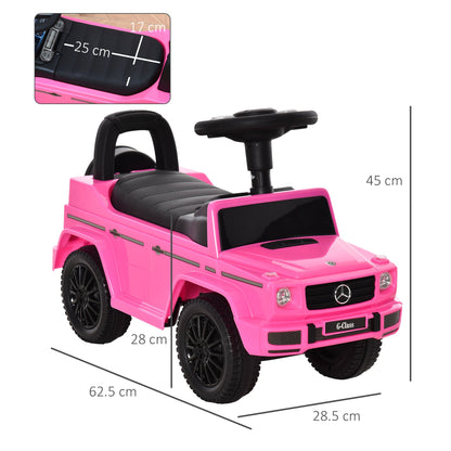 Benz G350 Push Handle Sliding Car w/Horn No Power Under Seat Storage Pink