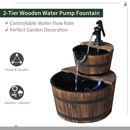 Wooden Water Pump Fountain