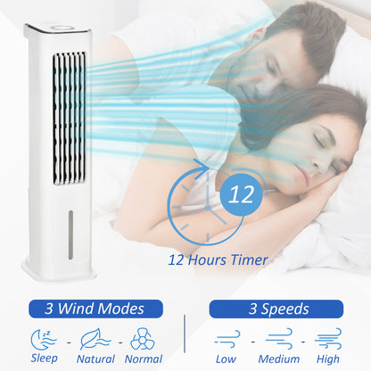 5L Oscillating Three Speed Air Cooler With Timer & Remote Control White by Homcom