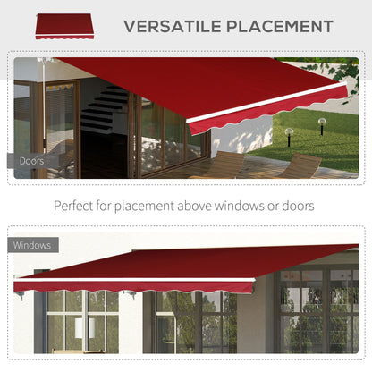 Outsunny Manual Retractable Patio Awning Shelter Uv Protection 2.5Mx2M