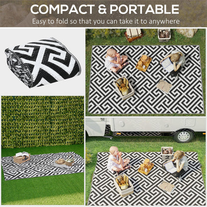 152 x 243 cm5x 8ft Outdoor Rug Reversible Mat Plastic Straw Rug Portable RV Camping Mat for Garden Deck Picnic Indoor